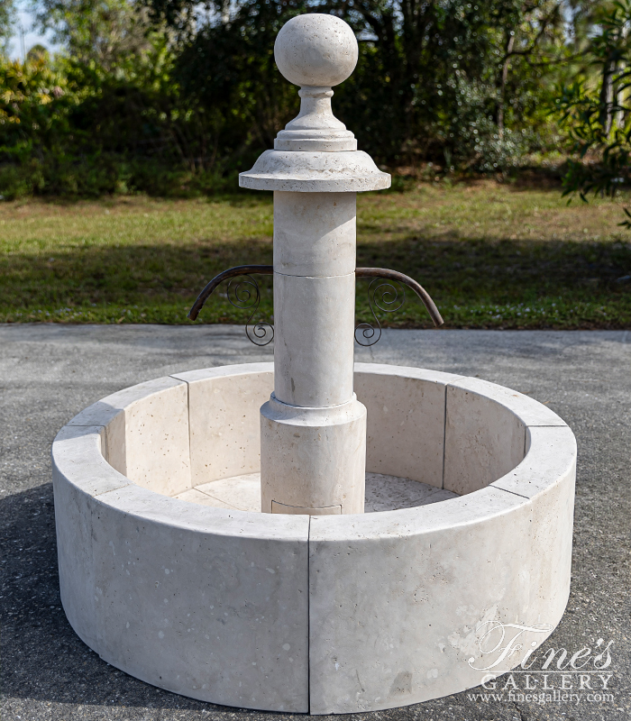 Marble Fountains  - Countryside Fountain From Italy, Italian Quarried Roman Travertine - MF-1905